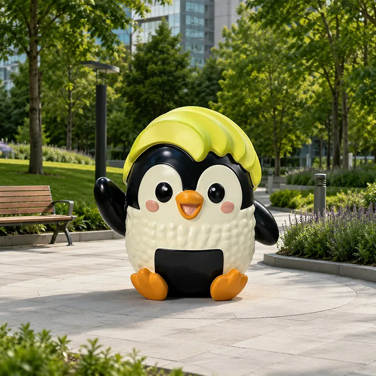 Schattig FRP-pinguïnsculptuur