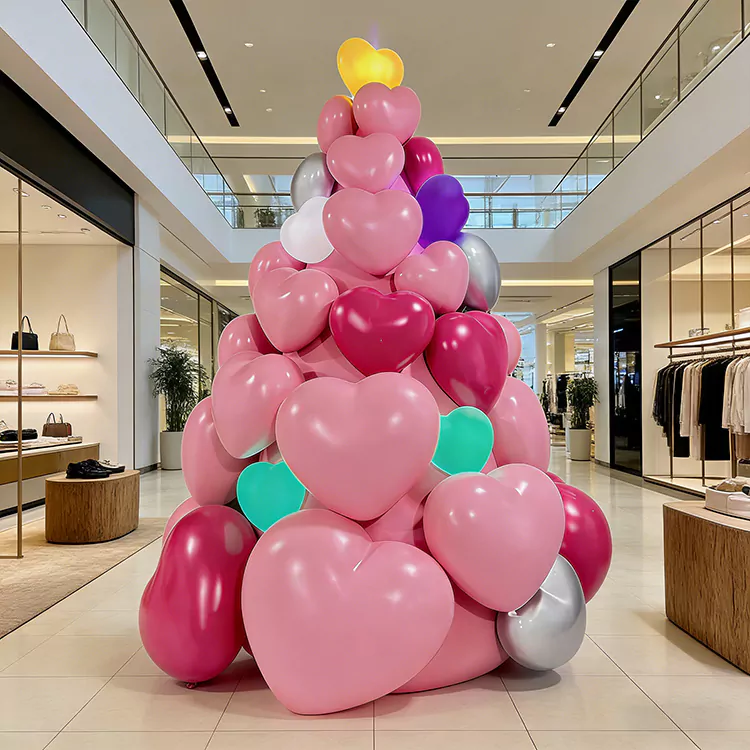 GRP hartvormige gestapelde ballonsculptuur
