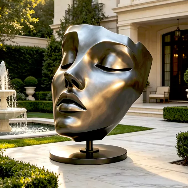 Grote moderne abstracte gezichtssculptuur