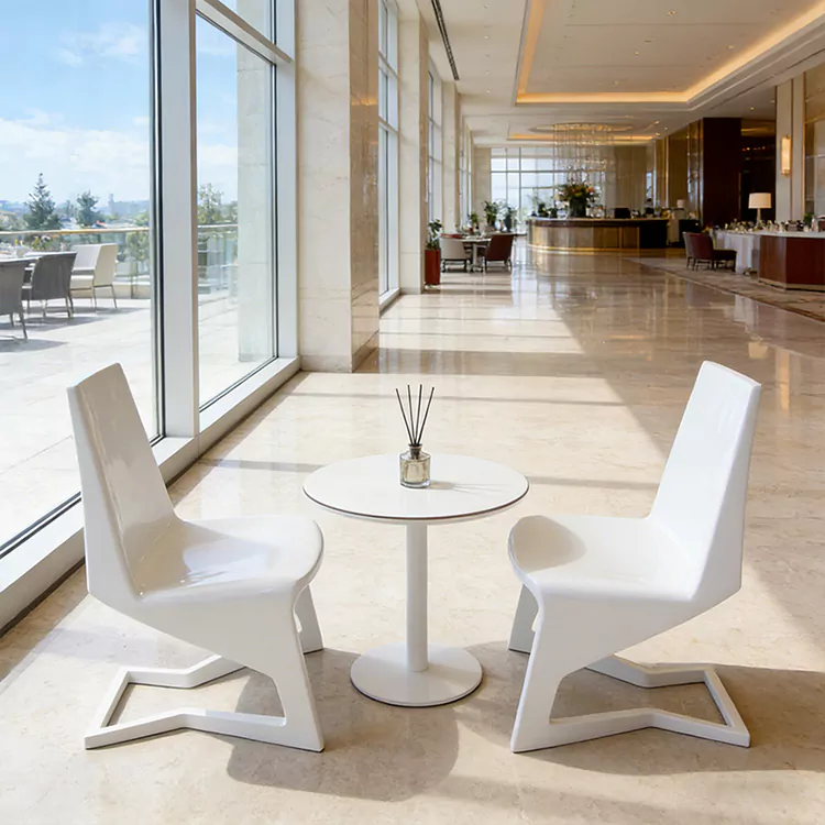 Modern Z Shaped Cantilever FRP Accent Chair