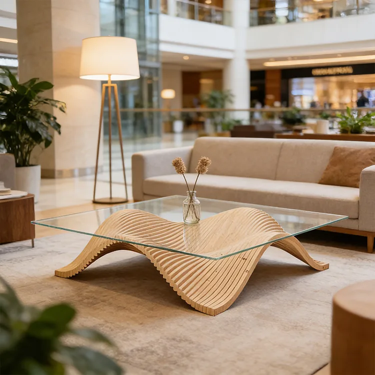 Parametrische golf multiplex salontafel