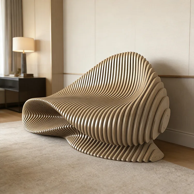 Parametrische Wave houten bank