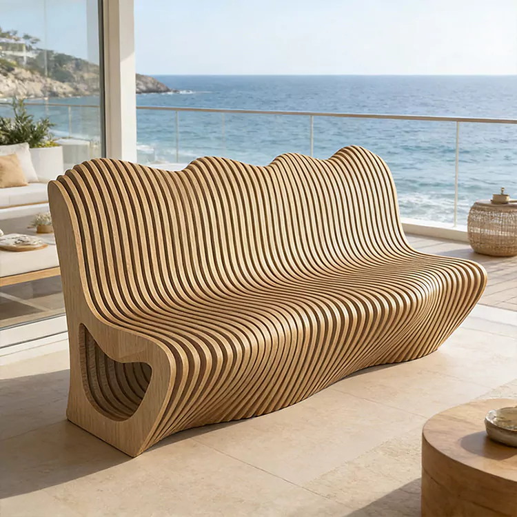 Parametrische houten bank